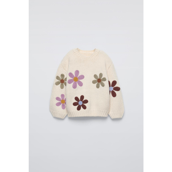 Zara Other - Zara Baby Floral embroidery knit Sweater Size 3